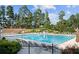 Large outdoor community pool area with chairs and umbrellas offering a Gathering friendly environment at 3690 Millwater Xing, Dacula, GA 30019