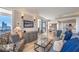 Spacious open concept living area with modern furnishings, a TV, and city views at 75 14Th Ne St # 3160, Atlanta, GA 30309