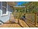 Relaxing back porch with wood flooring and railing, featuring comfortable seating at 565 Candler St, Atlanta, GA 30307