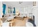 Bright living room with hardwood floors, a fireplace, comfortable seating, and natural light at 565 Candler St, Atlanta, GA 30307