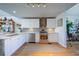 Modern kitchen with white cabinets, stainless steel appliances, and hardwood floors at 210 Wrights Mill Way, Canton, GA 30115