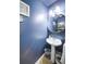 Chic powder room featuring stylish fixtures and a pedestal sink at 210 Wrights Mill Way, Canton, GA 30115