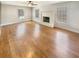 Bright living room with hardwood floors and fireplace at 8014 Bells Ferry Rd, Canton, GA 30114