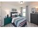 Bedroom showcasing window, bedside table, and bed at 363 Denali Butte Ter, Canton, GA 30114
