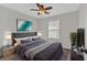 This main bedroom features a large bed, soft carpeting, and a window for natural light at 1235 King Springs Se Ct, Smyrna, GA 30080