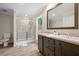 Modern bathroom with double vanity, large shower, and natural light at 160 Vandiver Rd, Canton, GA 30114