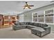 Living room showcases a spacious layout connecting to a kitchen with hardwood floors at 1384 Stone Bay Sw Dr, Atlanta, GA 30331
