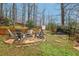 Cozy backyard fire pit area with Adirondack chairs, ideal for entertaining and outdoor gatherings at 1884 Point River Dr, Duluth, GA 30097