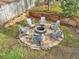 Outdoor stone fire pit area with Adirondack chairs in a landscaped backyard at 1884 Point River Dr, Duluth, GA 30097