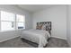 Cozy bedroom with neutral walls, carpet and natural light from the double window overlooking the home exterior at 600 Belshire Dr, Acworth, GA 30102
