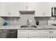 Kitchen area with stainless steel appliances and white cabinets at 6851 Roswell Rd # F32, Sandy Springs, GA 30328