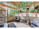 Relaxing sunroom with patio heater, wicker furniture, and natural light at 108 Ardsley Run, Canton, GA 30115