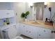 Bathroom features vintage vanity, linoleum countertop, and neutral accents at 4765 Fellswood Dr, Stone Mountain, GA 30083