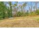 Large grassy yard with some trees in the background at 6684 Heathrow Ln, Stone Mountain, GA 30087