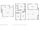 Floor plans showing layout for the first floor, second floor and basement, with dimensions included at 6684 Heathrow Ln, Stone Mountain, GA 30087