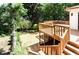 Multi-level wooden deck surrounded by lush greenery and landscaping at 1416 Mcpherson Se Ave, Atlanta, GA 30316