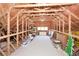 Large unfinished attic space with exposed wooden beams and ample storage potential at 223 Misty View Dr, Canton, GA 30114