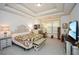 Bright bedroom featuring a tray ceiling, quilt-covered bed, and ample natural light at 223 Misty View Dr, Canton, GA 30114