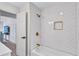 Elegant bathroom with gold fixtures, subway tile shower, and classic design elements at 2254 Glendale Drive, Decatur, GA 30032