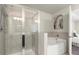 Modern bathroom features a separate shower and soaking tub at 2628 Wild Laurel Ct, Norcross, GA 30071