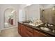 Beautiful bathroom with a double sink vanity, large mirror, and a glass shower enclosure at 1418 Dresden Ne Dr # 355, Atlanta, GA 30319