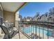 Condo balcony overlooking the community swimming pool and lounge area at 3655 Habersham Ne Rd # 227, Atlanta, GA 30305