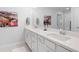 Bright bathroom with double vanity, quartz countertops, and modern fixtures at 3037 Ferrington Way, Smyrna, GA 30080