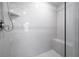 Modern bathroom featuring a sleek walk-in shower with white subway tile and built-in bench at 3037 Ferrington Way, Smyrna, GA 30080