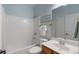 Standard full bathroom with shower-tub combo and single sink vanity at 3510 Estates Landing Nw Dr, Kennesaw, GA 30144