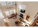 Aerial view of living room with fireplace, high ceilings, and lots of light at 3510 Estates Landing Nw Dr, Kennesaw, GA 30144