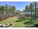 Beautiful backyard showcasing a large, well-maintained lawn, firepit, and mature trees at 29 Macedonia Rd, White, GA 30184