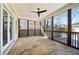 Outdoor patio featuring stone floors, white trim and a ceiling fan at 970 Drewry Ne St, Atlanta, GA 30306
