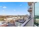 High-rise view with city skyline, balcony with railings, and clear blue sky at 361 17Th Nw St # 1610, Atlanta, GA 30363