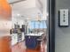 Modern kitchen with stainless steel appliances, a large island, and floor-to-ceiling windows offering scenic views at 361 17Th Nw St # 1610, Atlanta, GA 30363