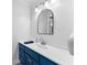 Stylish bathroom featuring blue cabinets, white countertop, and a modern vanity at 238 Chappell Rd, Fayetteville, GA 30215