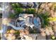 Aerial shot of the house, backyard pool with cabana, spa, and an outdoor fireplace at 2679 Wynnton Dr, Duluth, GA 30097