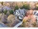 Overhead angle showing the home, driveway, landscaping, and surrounding neighborhood at 2679 Wynnton Dr, Duluth, GA 30097