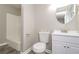 Cozy bathroom featuring a toilet, vanity and a bathtub at 3390 Navaho Se Trl, Smyrna, GA 30080