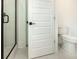 Modern bathroom featuring a sleek glass shower door and toilet at 1514 Gatekeeper Ter, Marietta, GA 30066