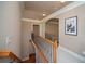 Hallway with a view of the lower level at 942 Heathchase Dr, Suwanee, GA 30024