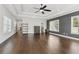 This bedroom has recessed lighting, ceiling fan, and hardwood floors at 4434 Oglethorpe Nw Loop, Acworth, GA 30101