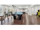 Large game room featuring a pool table, bar seating, and ample space for entertaining at 4434 Oglethorpe Nw Loop, Acworth, GA 30101