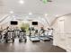 Bright gym features an array of exercise equipment, mounted televisions, and a window with wooded views at 4434 Oglethorpe Nw Loop, Acworth, GA 30101
