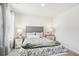 Bedroom with a comfortable bed, natural light, and neutral gray walls at 2021 Wyndham Pl, Conyers, GA 30013