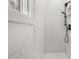 Sleek shower with black fixtures, white subway tile and black shower head at 1446 Metropolitan Se Ave, Atlanta, GA 30316