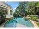 Backyard swimming pool with hot tub, stone accents and lush landscaping at 2225 Johnson Ferry Rd., Marietta, GA 30062