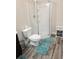 Bathroom featuring shower and gray vinyl flooring at 2622 Glenbrook, Loganville, GA 30012