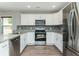 Modern kitchen with granite countertops, stainless steel appliances, and a stylish tile backsplash at 2980 Lemans St, Cumming, GA 30041