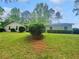 Well maintained lawn with mature landscaping in front of a cozy home under a bright blue sky at 1950 S Inlet, Marietta, GA 30066