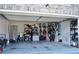 Garage provides storage shelves and space for two cars at 2268 Redfern Rd, Dacula, GA 30019